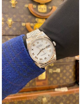 ROLEX DATEJUST 36 JUBILEE REF 16234 WHITE ROMAN NUMERALS DIAL 36MM AUTOMATIC WATCH