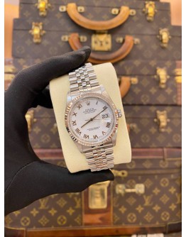 ROLEX DATEJUST 36 JUBILEE REF 16234 WHITE ROMAN NUMERALS DIAL 36MM AUTOMATIC WATCH