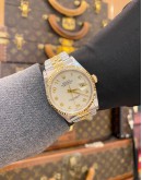 (LIKE NEW) ROLEX DATEJUST 36 HALF 18K 750 YELLOW GOLD JUBILEE REF 16233 WHITE COMPUTER DIAL 36MM AUTOMATIC WATCH 