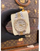 (LIKE NEW) ROLEX DATEJUST 36 HALF 18K 750 YELLOW GOLD JUBILEE REF 16233 WHITE COMPUTER DIAL 36MM AUTOMATIC WATCH 