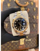 (BRAND NEW) 2022 ROLEX DATEJUST 41 HALF 18K 750 YELLOW GOLD REF 126333 BLACK DIAMOND DIAL 41MM AUTOMATIC WATCH -FULL SET-