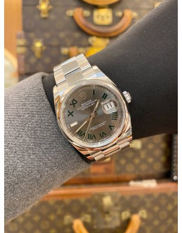 (UNUSED) ROLEX DATEJUST 36 REF 126200 GREY ROMAN NUMERALS DIAL 36MM AUTOMATIC WATCH -FULL SET-