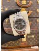 (UNUSED) ROLEX DATEJUST 36 REF 126200 GREY ROMAN NUMERALS DIAL 36MM AUTOMATIC WATCH -FULL SET-