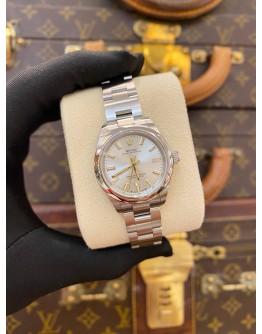 (LIKE NEW) 2022 ROLEX OYSTER PERPETUAL 28 REF 276200 SILVER DIAL 28MM AUTOMATIC WATCH -FULL SET-