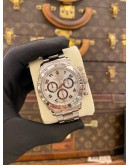 2011 ROLEX DAYTONA REF 116509 HALF 18K 750 WHITE GOLD SILVER RACING DIAL 40MM AUTOMATIC WATCH 