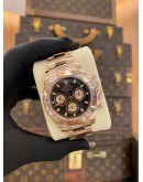 (UNUSED) 2021 ROLEX DAYTONA COSMOGRAPH 18K 750 ROSE GOLD REF 116505 BLACK DIAL 40MM AUTOMATIC WATCH -FULL SET-