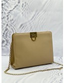SALVATORE FERRAGAMO GANCINI CROSSBODY BAG IN BEIGE LEATHER