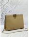 SALVATORE FERRAGAMO GANCINI CROSSBODY BAG IN BEIGE LEATHER