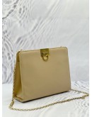 SALVATORE FERRAGAMO GANCINI CROSSBODY BAG IN BEIGE LEATHER