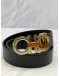 SALVATORE FERRAGAMO GANCINI BELT SIZE 85 IN BLACK LEATHER