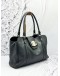 SALVATORE FERRAGAMO GANCINI HUG TOTE BAG IN BLACK LEATHER