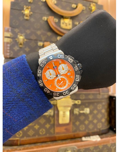 2015 TAG HEUER FORMULA 1 CHRONOGRAPH REF CAH1113 ORANGE DIAL 41MM QUARTZ WATCH -FULL SET-