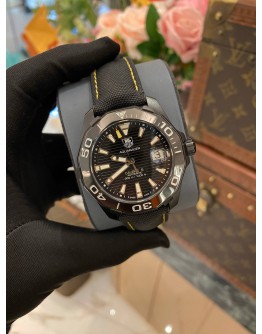 (LIKE NEW) 2019 TAG HEUER AQUARACER 300M CALIBRE 5 REF WAY218A BLACK PVD 41MM AUTOMATIC WATCH -FULL SET-
