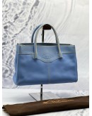 TOD’S HOLLY TOP HANDLE BAG IN LIGHT BLUE LEATHER