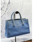 TOD’S HOLLY TOP HANDLE BAG IN LIGHT BLUE LEATHER