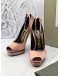 TOM FORD PEEP TOE PLATFORM ANKLE WRAP PUMPS SIZE 38 IN PINK SATIN -FULL SET-