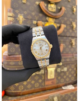 2023 TUDOR ROYAL HALF 18K 750 YELLOW GOLD REF 28303 WHITE CHAMPAGNE DIAL 28MM AUTOMATIC WATCH -FULL SET-