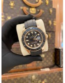 (LIKE NEW) 2016 ROLEX YACHT-MASTER 40 18K 750 ROSE GOLD REF 116655 BLACK DIAL 40MM AUTOMATIC WATCH -FULL SET-