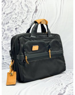 TUMI ALPHA EXPANDABLE ORGANIZER LAPTOP BRIEFCASE BAG IN BLACK FXT BALLISTIC NYLON