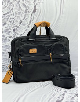 TUMI ALPHA EXPANDABLE ORGANIZER LAPTOP BRIEFCASE BAG IN BLACK FXT BALLISTIC NYLON