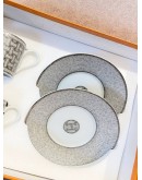 (UNUSED) HERMES MOSAIQUE AU 24 PLATINUM TEA CUP AND SAUCER -FULL SET-