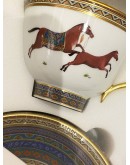 (UNUSED) HERMES CHEVAL D’ORIENT TEA CUP AND SAUCER -FULL SET-