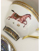 (UNUSED) HERMES CHEVAL D’ORIENT TEA CUP AND SAUCER -FULL SET-