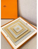 (UNUSED) HERMES MOSAIQUE AU 24 GOLD SET OF 5 SQUARE PLATE -FULL SET- 