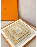 (UNUSED) HERMES MOSAIQUE AU 24 GOLD SET OF 5 SQUARE PLATE -FULL SET- 