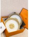 (UNUSED) HERMES MOSAIQUE AU 24 GOLD CEREAL BOWL -FULL SET- 