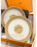 (UNUSED) HERMES MOSAIQUE AU 24 GOLD CEREAL BOWL -FULL SET- 