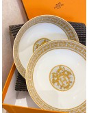 (UNUSED) HERMES MOSAIQUE AU 24 GOLD CEREAL BOWL -FULL SET- 