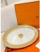 (UNUSED) HERMES MOSAIQUE AU 24 GOLD OVAL PLATTER -FULL SET- 