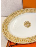 (UNUSED) HERMES MOSAIQUE AU 24 GOLD OVAL PLATTER -FULL SET- 