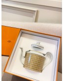 (UNUSED) HERMES MOSAIQUE AU 24 GOLD TEA CUP AND SAUCER -FULL SET- 