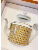 (UNUSED) HERMES MOSAIQUE AU 24 GOLD TEA CUP AND SAUCER -FULL SET- 