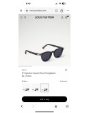(UNUSED) 2025 LOUIS VUITTON SIGNATURE SQUARE ROUND SUNGLASSES IN ANTHRACITE MARBLE -FULL SET-