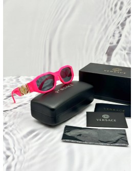 (UNUSED) VERSACE MEDUSA BIGGIE SUNGLASSES IN FUCHSIA PINK -FULL SET-