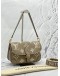 (LIKE NEW) MICROCHIP LOUIS VUITTON DIANE TOURTELLE BEIGE/CREAM MONOGRAM EMPREINTE LEATHER TRIM WITH REMOVABLE STRAP 