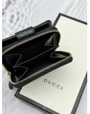 GUCCI COMPACT WALLET IN BLACK MICROGUCCISSIMA EMBOSSED CALFSKIN LEATHER -FULL SET-
