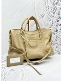  (LIKE NEW) BALENCIAGA GIANT CITY SHOULDER BAG IN BEIGE GRAINED CALFSKIN LEATHER