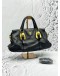 PRADA BAULETTO TOP HANDLE AND SHOULDER BAG IN BLACK CALFSKIN LEATHER