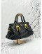 PRADA BAULETTO TOP HANDLE AND SHOULDER BAG IN BLACK CALFSKIN LEATHER