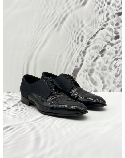 LOUIS VUITTON SOLFERINO LOAFER SIZE 8 IN BLACK PATENT LEATHER