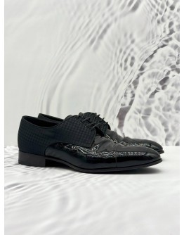 LOUIS VUITTON SOLFERINO LOAFER SIZE 8 IN BLACK PATENT LEATHER