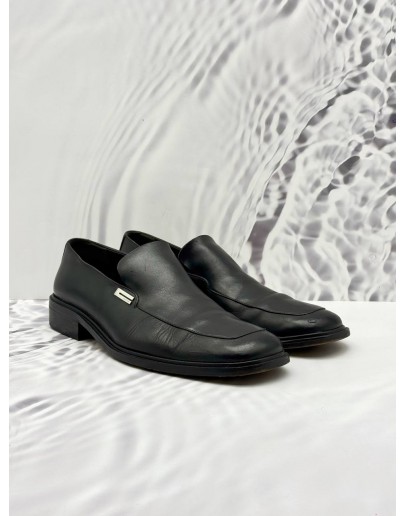 GUCCI LOAFER SIZE 42 IN BLACK CALFSKIN LEATHER