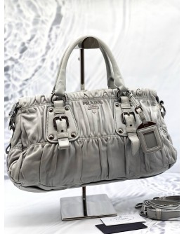 PRADA TESSUTO GAUFRE HANDBAG WITH STRAP 