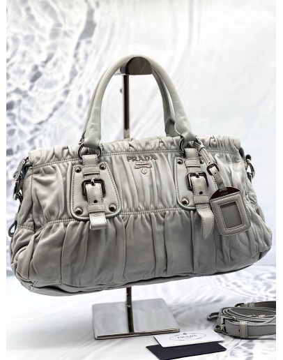 PRADA TESSUTO GAUFRE HANDBAG WITH STRAP 