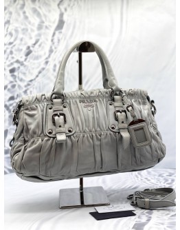 PRADA TESSUTO GAUFRE HANDBAG WITH STRAP 