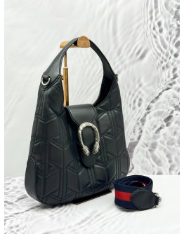 (LIKE NEW) GUCCI DIONYSUS MEDIUM HOBO SHOULDER BAG IN BLACK CALFSKIN LEATHER